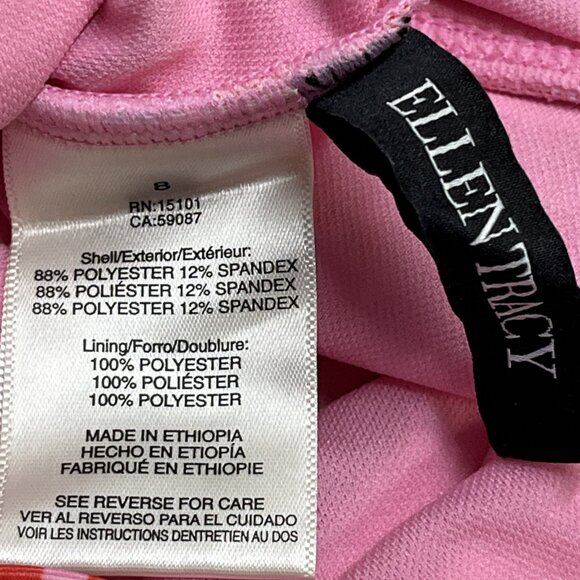 Ellen Tracy Swimsuit Womens 8 Pink Red Ribbed Striped One Piece Tie Shoulders - Picture 6 of 7